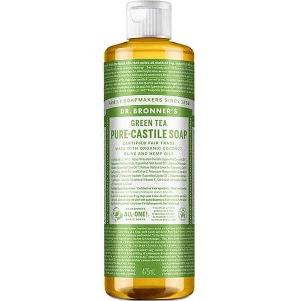 Dr Bronner's Flydende sæbe - Grøn te 475 ml til krop og hænder