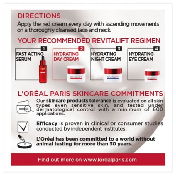 Soin Jour Hydratant + Fasthed 50ml - L'Oréal Paris Revitalift N/A