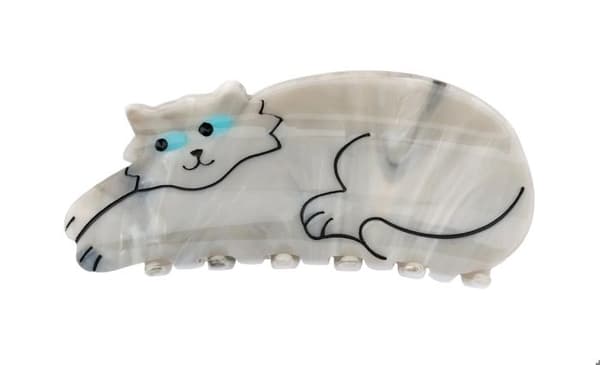 Hårklämma - COUCOU SUZETTE - Grå katt - 1 st - Acetat - Tänder i acetat Grå