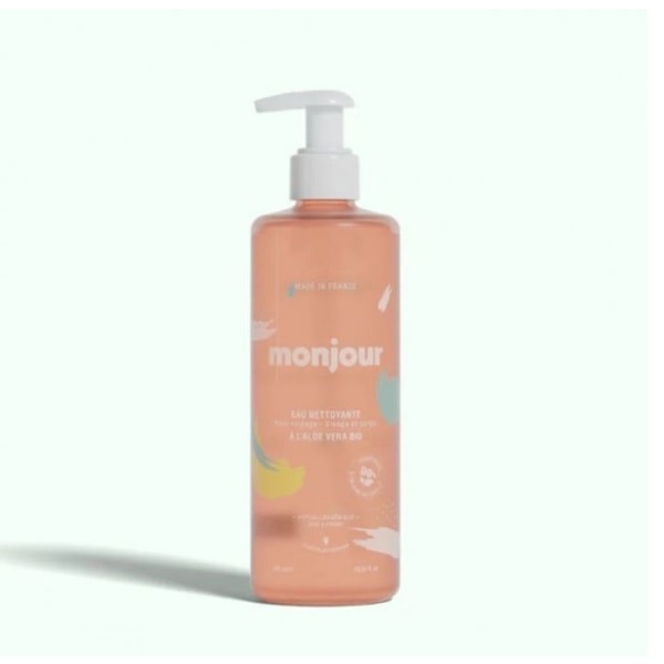 Monjour Leave-in rengöringsvatten för ansikte och kropp 400 ml med ekologisk aloe vera