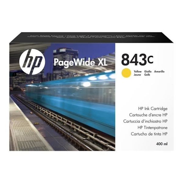 HP 843C 400 ml keltainen alkuperäinen mustepatruuna PageWide XL 4000, 4500, 5000 varten
