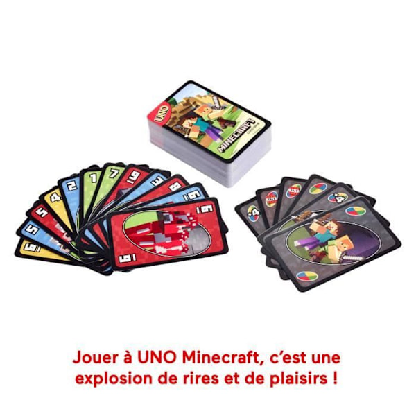 Mattel Games - Uno Minecraft - Kortspil - Fra 7 år - UNO - FPD61 Flerfärgad