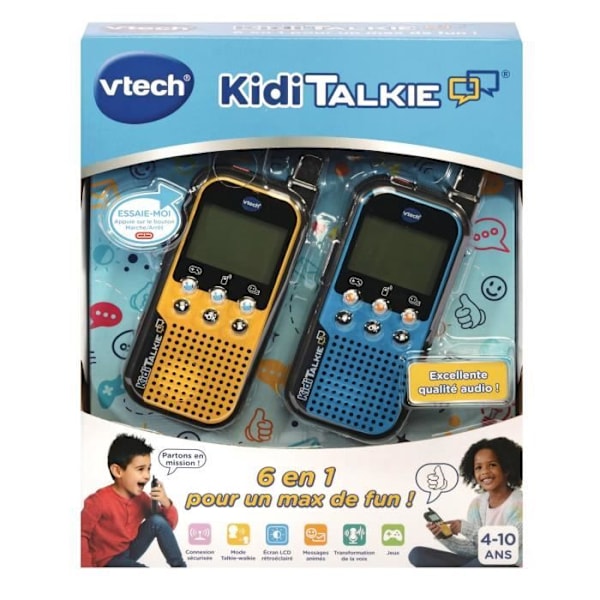 Talkie Walkie VTECH Kidi Talkie - Blå & Gul - 6 i 1 til timer af leg og sjov blått och gult