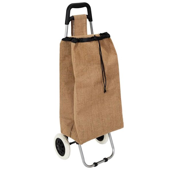 Vaunuostoskassi 2 pyörällä, juuttikassi, K: 95 cm