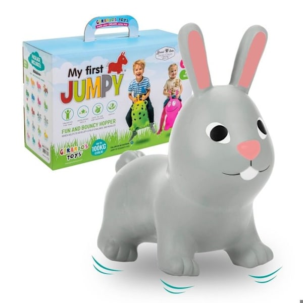Jumper My First JUMPY Rabbit Grey GT69323 hoppande djurtratt Gerardo's Toys