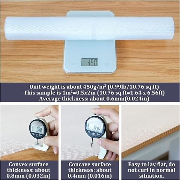 Hersvin 60cmx500cm Alusmatto Liukumaton Ei-tarttuva DIY Jääkaappi Laatikkosuoja Hyllykaappi Jääkaappi, EVA Muovi243