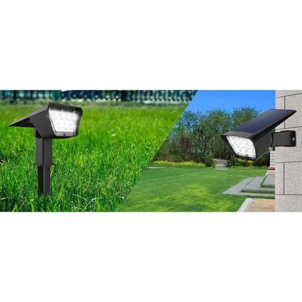 Set med 2 solstrålkastare 2 i 1 projektor att fästa eller fixa - LUMISKY - CURTIS - H31,5 cm - Vit LED Vit