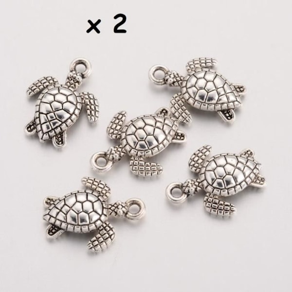 10 Kappal Hopeanhohtoisia Merikilpikonnaketjuja 16 mm DIY Ihanteellinen Korusuunnitteluun