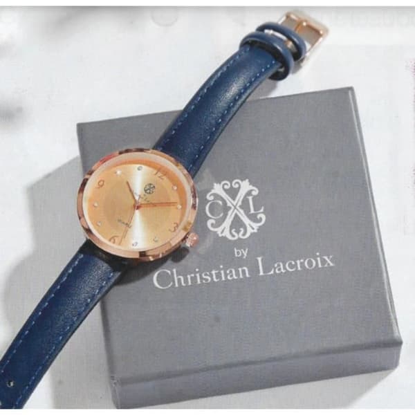 Damklocka - Christian Lacroix - Ref X002 010721 - Blått Armband - Diameter 3.4 cm - Chic Stil Blå