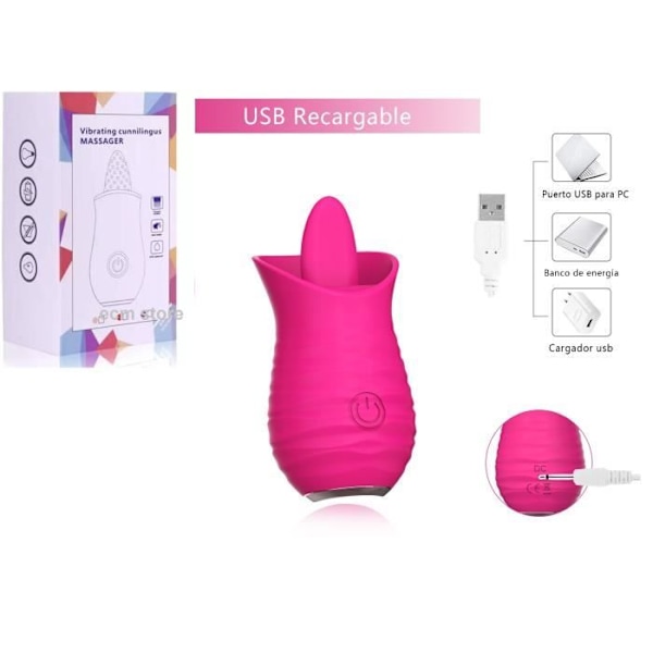 Vibratoiva klitorisstimulaattori fuksia silikoniseksilelu naisille