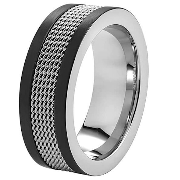 ZIPPO - Mand i metalnet ring i rustfrit stål størrelse 65 mångfärgad 65