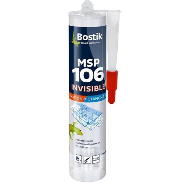 Mastic til Fastgørelse - BOSTIK - MSP 106 Usynlig - Klar - 290 ml - Klæbning og Tætningsmiddel Transparent