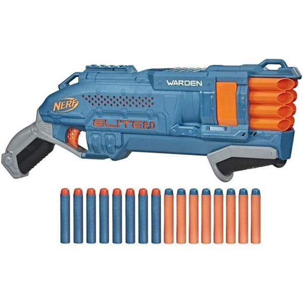 NERF - Elite 2.0 - Blaster Warden DB-8 16 dartpile NERF - affyrer 2 dartpile ad gangen - taktisk skinne til tilpasning