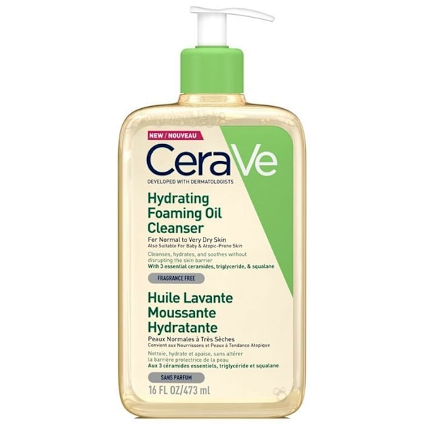 Cerave Skummende Rensende Olie 473 ml Til Normale til Meget Tørre Huder, Huder med Tendens til Atopi