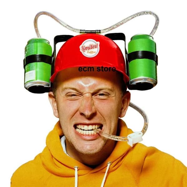 Anti-Thirst Helmet - MISTER GADGET - Pink - Customizable - For Drinking Game - Audio System