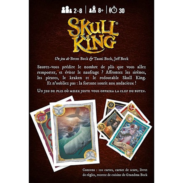 Skull King-kortspel - Blackrock - Fransk version 2022 - 2 spelare eller fler - Blandat - Brun Flerfärgad