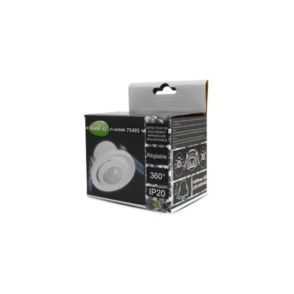 IR bevægelsessensor LED indbygget 360° - Infrarød sensor - Loftmontering - Indbygget LED Vit