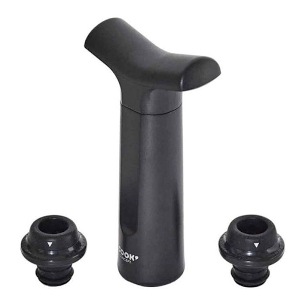 Lufttæt Vinkaraffel "2 Propper" 16cm Sort Svart