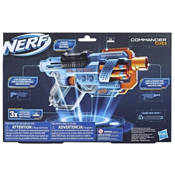 Nerf Elite 2.0 - Commander RC-6 - Rotationsmagasin til 6 pile - Tilpasningsbar Multifarvet
