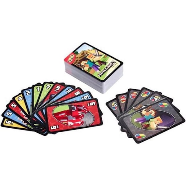 Mattel Pelit - Uno Minecraft - Korttipeli - Alkaen 7-vuotiaille - UNO - FPD61 Flerfärgad