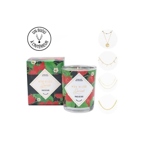 Bougie Bijou Collier doré - Duft Skovjordbær - 40t