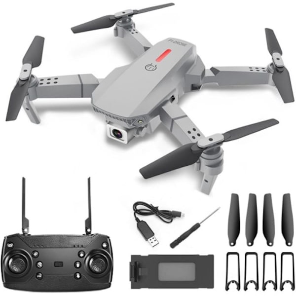 FACEGLE Drone-kamera E88 PRO Harmaa 2.4GHZ UAV HD 4k