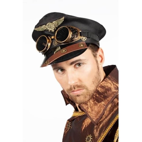 Steampunk-lippu ja aurinkolasit - Alkuperäinen - Musta, Ruskea, Messinki - Polyesteri - Yksi koko Aikuisille Svart, brun och mässing