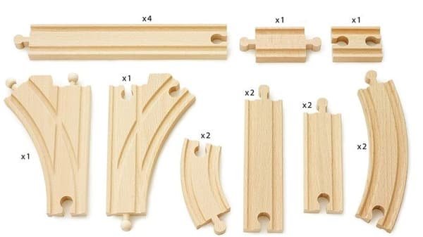 Intermediate Evolution Box 16 Rails - BRIO - 33402 - Puinen junarata yli 3-vuotiaille lapsille Gul