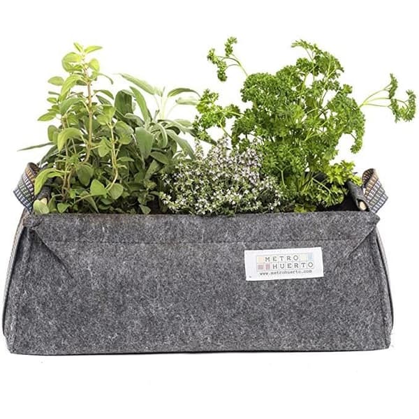 Mini balkonghort - Metro Huerto - MH - 50 x 20 x 20 cm - Grå Svart - Rektangulär Mörkgrå
