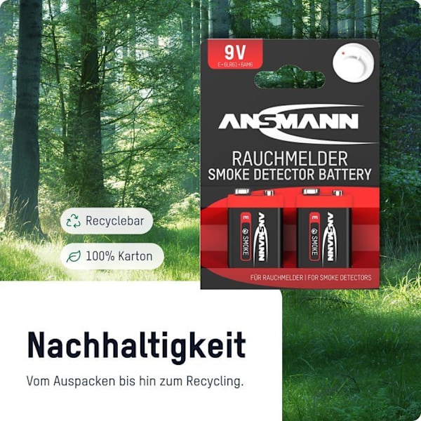 Stak blok 9 V alkaliske Ansmann 1515-0006 9 V 2 stk.