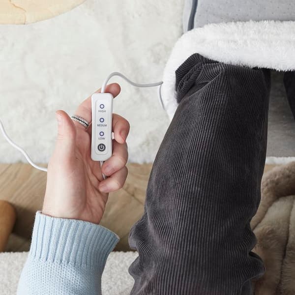 Elektrisk fodvarmer - SENSLY - 3 varmeindstillinger - USB-port - Grå