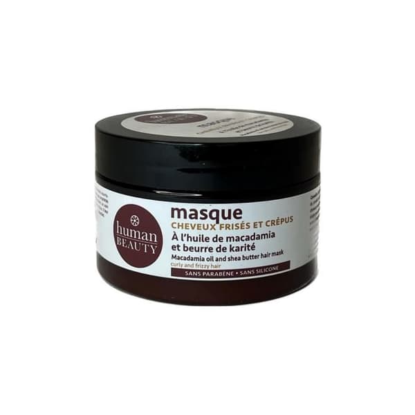 Masque för lockigt hår - Human Beauty - 200ml - Macadamiaolja - Sheasmör - Närande