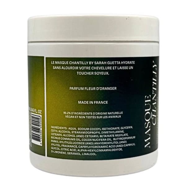 Hårmaske - SARAH GUETTA - Chantilly - 250 ml - Hydrering - Tørt hår - Reparerende