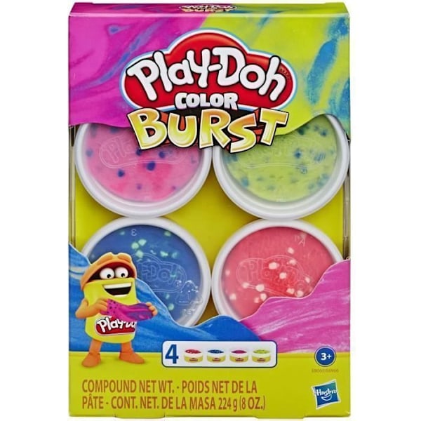 Play-Doh muovailuvaha - HASBRO - 4 kappaletta väriräjähdys - Lapsille - Yhdiste - Aloittaen 3 vuodesta Flerfärgad