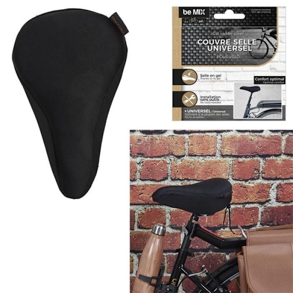 Cykelsædeovertræk - Paris Pris - Universel - Gel - Sort - 18cm Svart