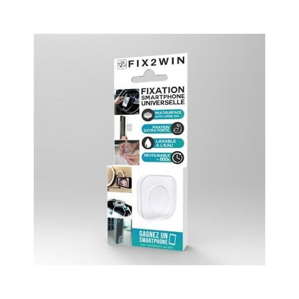 Bærbart tilbehør - FIX2WIN - Universel montering - Plastik - Nem at installere - Hvid