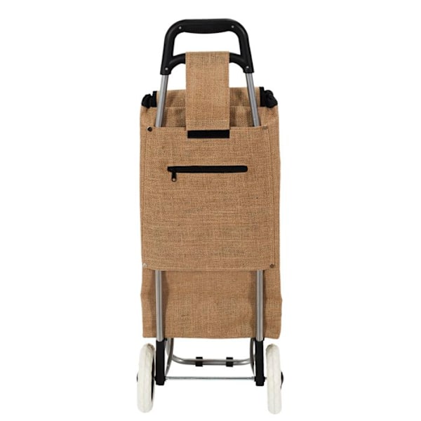 Kærre Indkøbsvogn Med 2 Hjul Jute Indkøbstaske H: 95cms