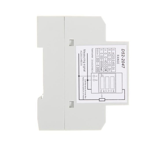 D52-2047 Din Rail Amperemeter Voltmeter Aktiv effektfaktor Tid Energi Spänningstest t AC80V-300V D52 2047 -AOAE2265