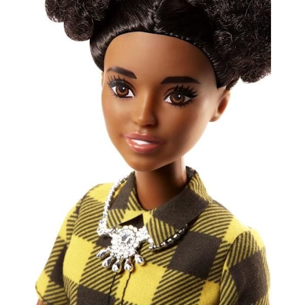 BARBIE - Fashionistas 80 - Gulrutig klänning - Liten Fashionistas 80 - Gul rutig klännin