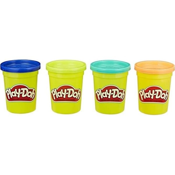 Play-Doh Modeling Compound - Förpackning med 4 intensiva färger för barn - 112 g 4 krukor: Naturfärger