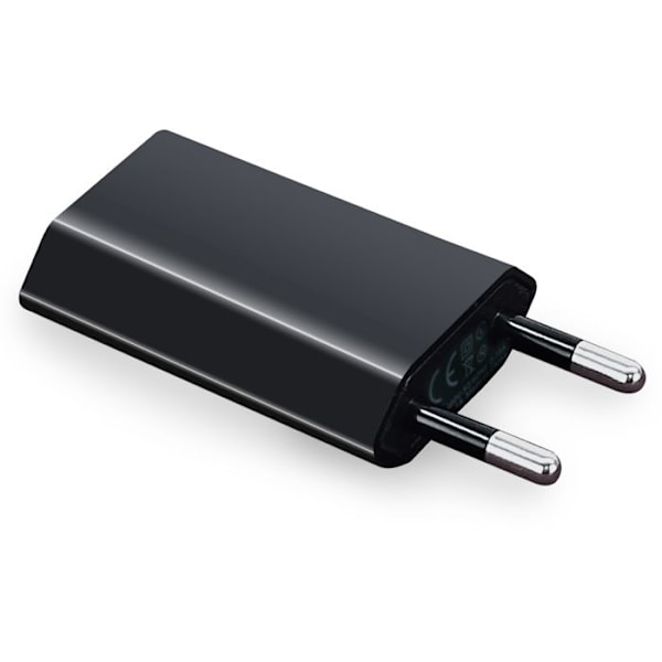 Kompakt USB-oplader til stikkontakt 1A sort SACHET