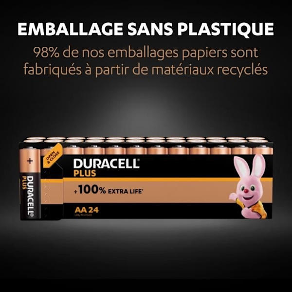 Duracell Plus Alkaline Paristot AA, 1,5V LR6 MN1500, pakkaus 24