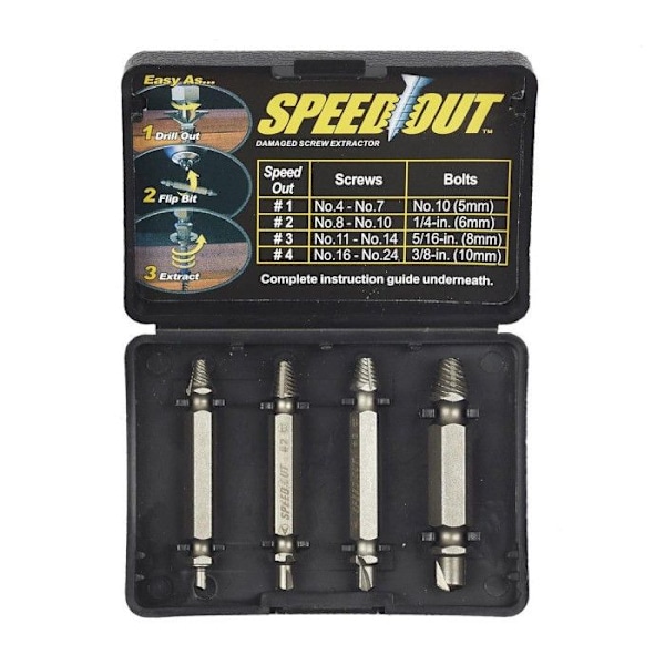 Paket med 4 "Speed" Skruvutdragare 20cm Silver Pengar