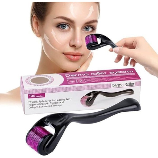 Derma Roller - Ej specificerad - Förenkling - Minskning av rynkor - Stimulering av hårtillväxt Svart - Rosa