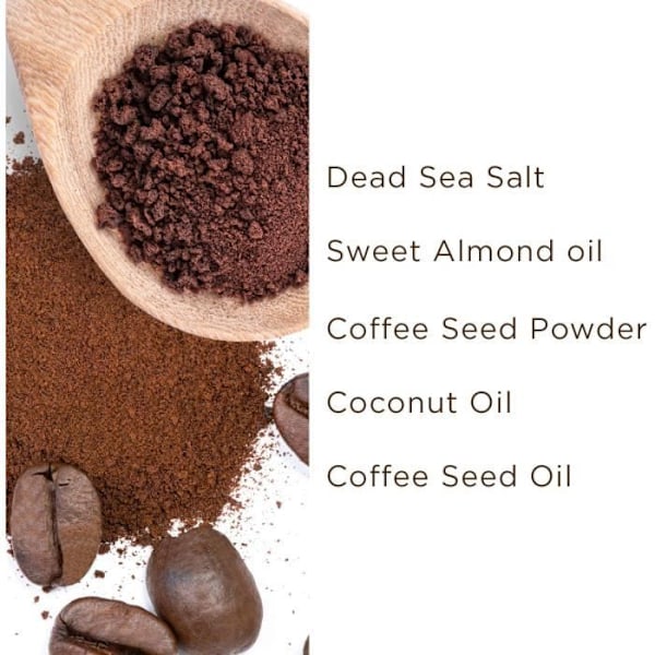 27>PraNaturals Kroppsskrubb med Dödahavssalt och kaffe 500 gr – Naturlig formula – Exfoliant – N