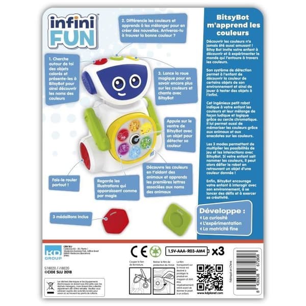 INFINI FUN Bitsy Bot havaitsee värit Flerfärgad