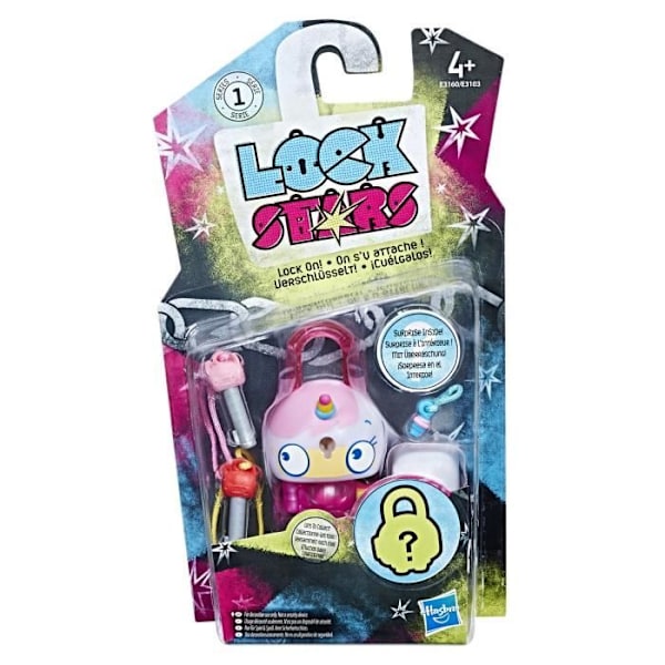 LOCK STARS - HASBRO - Series 1 - Collectible Mini Figur Hänglås - Enhörning enhörning