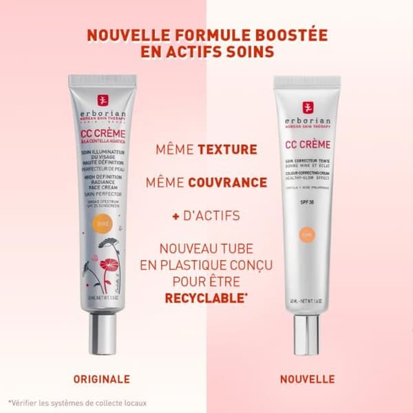 Finish-Erborian CC Crème Centellalla SPF 30 15 ML (Sävy: Vaalea)