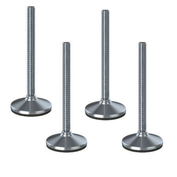 byggplatsutrustning rostfritt stål utjämningsfotsbotten 20x230x105mm och antivibrationsdyna 2200 kg-Set 4