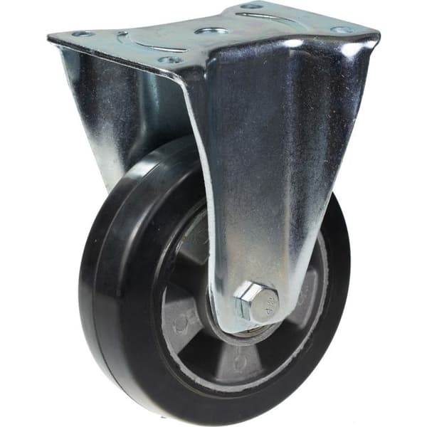 Ruller - Gummi - 152mm - 4 stk - Bremse - Fast - 1320kg Svart